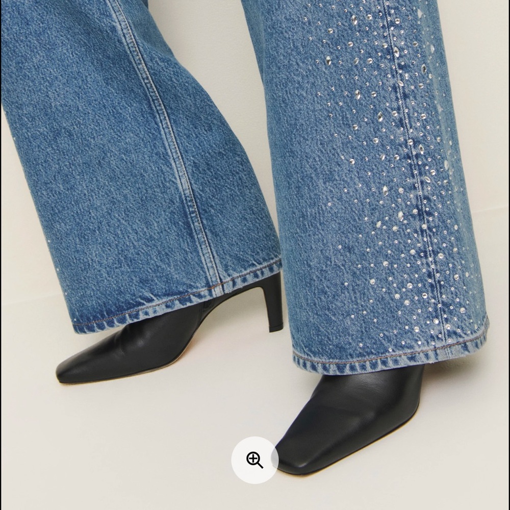 Reformation Cary high-rise slouchy wide leg jeans Colorado sparkle size 26